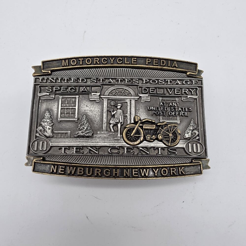 V-Twin Wyatt Gatling Motorcyclepedia Postage Belt Buckle 48-1632 NIB Biker